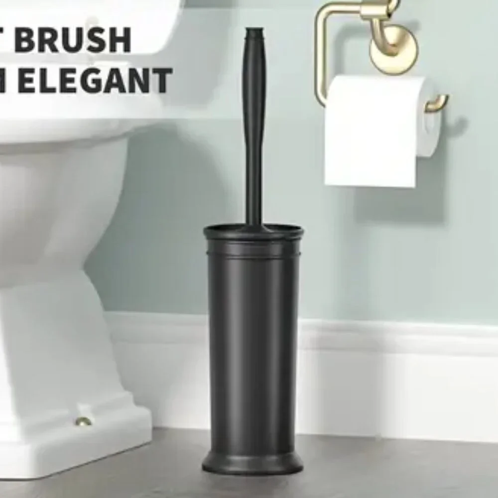 NEW 2pc Toilet Brush Toilet Bowl Extra Long Handle Durable Bristle Bronze Color